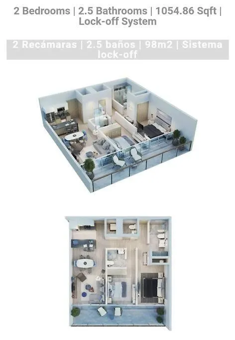 Playacar, 2 Recamaras Ph, Bamoa Residencial Apartment Playa del Carmen 0*,  Mexico